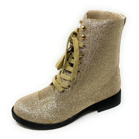 Mettle Gold Glitter combat bootie