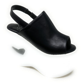 YS001804 Cut out Platform Open Toe Mule