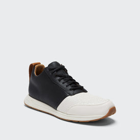 The Henry Mid Trainer / Leather / Black & White