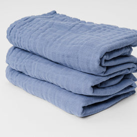 Summer Weight Organic Gauze Queen in Lake Blue