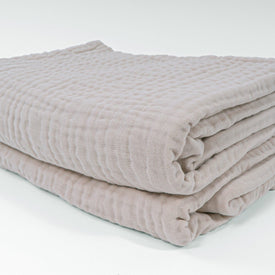 All-Season Organic Muslin Throw in Oat