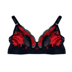 Gossip Girl Rochelle Red & Black Lace Bralette