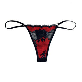 Gossip Girl Rochelle Red & Black Lace Thong