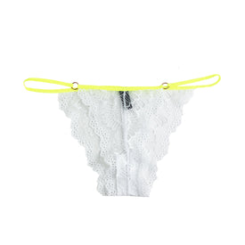 Tiffany White Lace Brief with Rose Gold Hardware