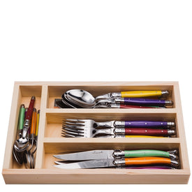 Jean Dubost 24 Pc Everyday Flatware Set with Fruity Handles in Tray