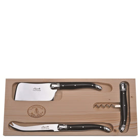 Jean Dubost 3pc Cheese and Wine Set with Black Handles