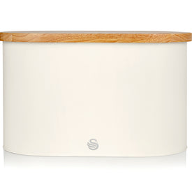 Swan Nordic Bread Bin with Cutting Board - White