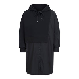 HOJ BLACK HOODED SHIRT SIDE JUMPER