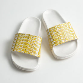 YELLOW REPETITIVE PRINT SLIDERS