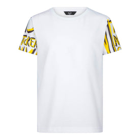 GIRLS WHITE TEE WITH ARM DETAILS