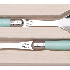 Jean Dubost Salad Servers with Turquoise Handles