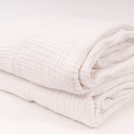 Organic All-Season Muslin King Blanket in Snow