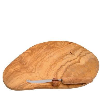 Berard Olive Wood Cheese Board & Cheese Knife