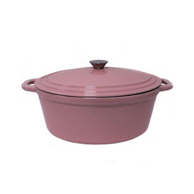 BergHOFF Neo 5qt Cast Iron Oval Covered Dutch Oven, Pink