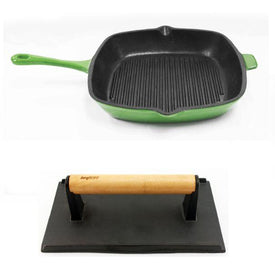 BergHOFF Cast Iron 18/10 Stainless Steel Grill Set 2pc Green