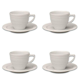 BergHOFF Essentials 4oz Porcelain Cup & Saucers, Set of 4