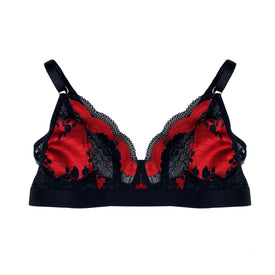 Gossip Girl Rochelle Bralette in Red and Black Lace